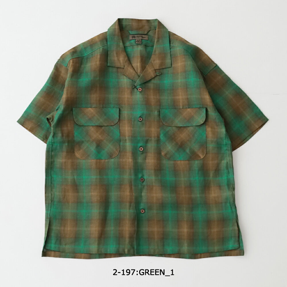 ナイジェルケーボンオープンカラーシャツ-ヘンプチェック(80520011009)OPENCOLLARSHIRTHEMPCHECKNigelCabourn(メンズ)【2026春夏】*送料無料*【後払い決済不可】*