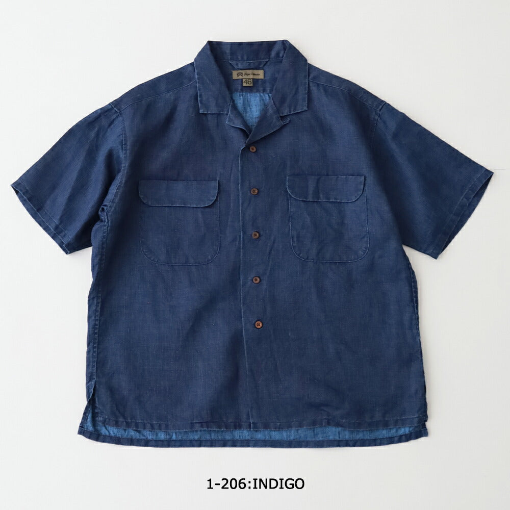 ナイジェルケーボンオープンカラーシャツ-リネンインディゴ(80520011011)OPENCOLLARSHLINENINDIGONigelCabourn(メンズ)【2026春夏】*送料無料*【後払い決済不可】*