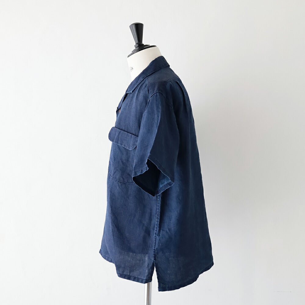 ナイジェルケーボンオープンカラーシャツ-リネンインディゴ(80520011011)OPENCOLLARSHLINENINDIGONigelCabourn(メンズ)【2026春夏】*送料無料*【後払い決済不可】*