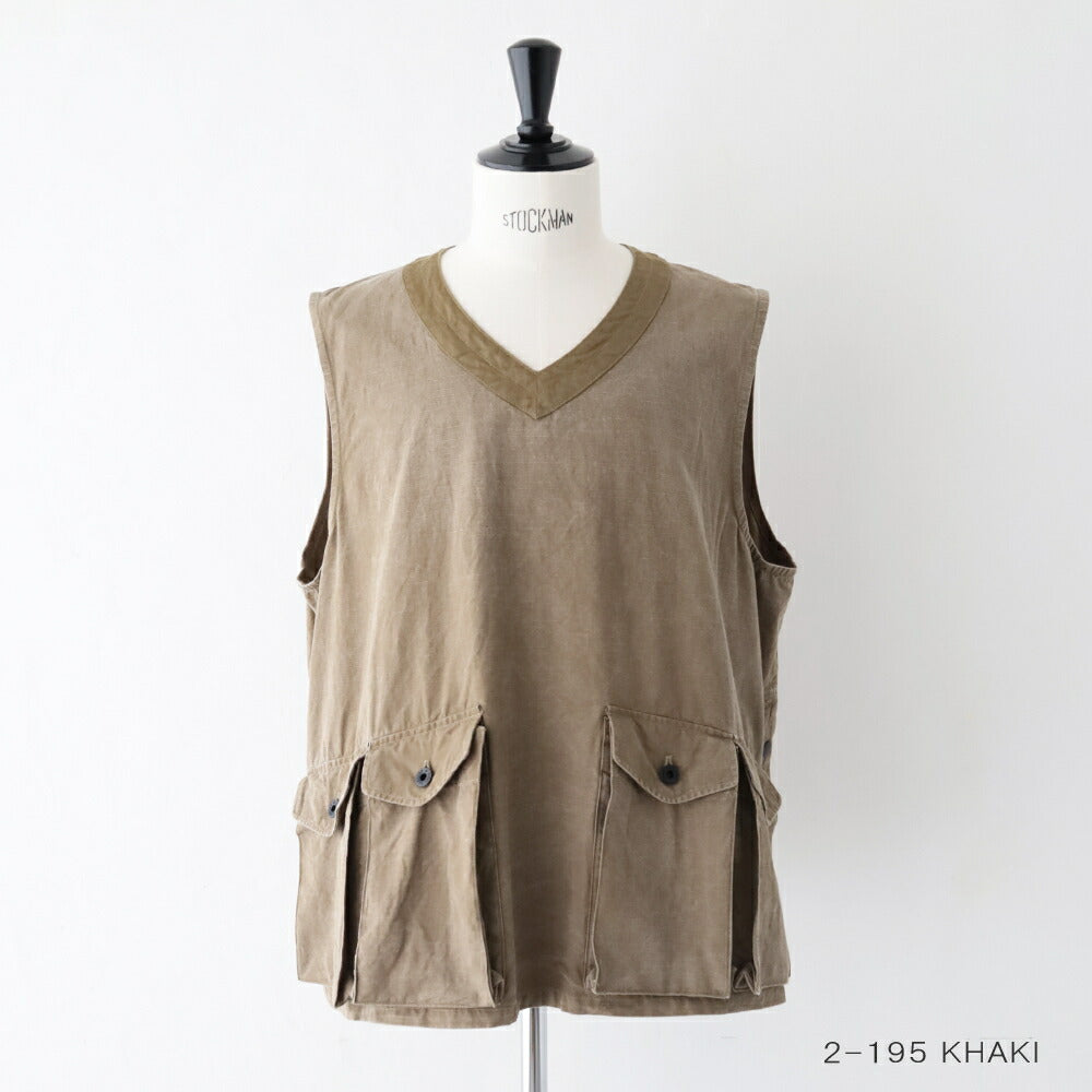 ナイジェルケーボンプルオーバーフィッシングベスト-リップストップ(80520070000)PULLOVERFISHINGVESTRIPSTOPNigelCabourn(メンズ)【2026春夏】*送料無料*【後払い決済不可】*