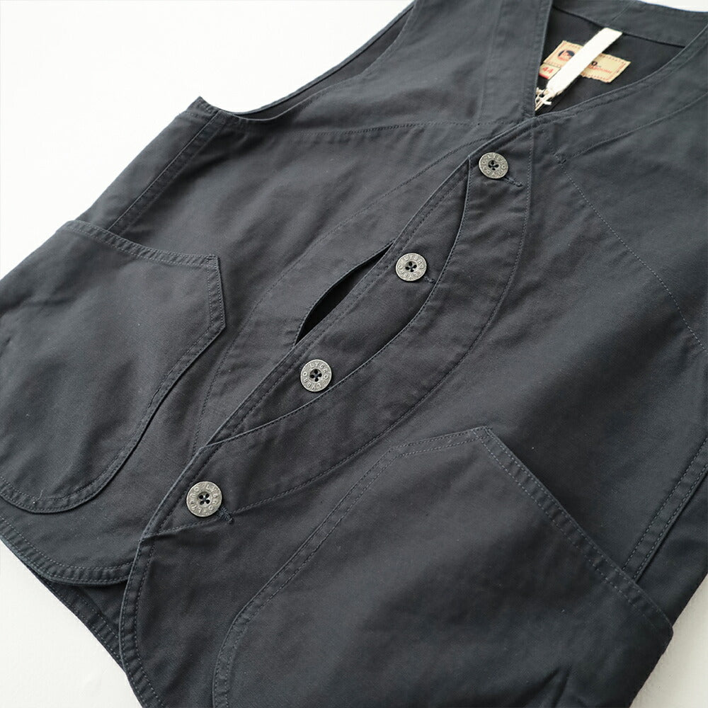 ナイジェルケーボンワークスーツベスト-スラブサテン(80521370030)V01WORKSUITVESTSLUBSATEENNigelCabourn(メンズ)【2026春夏】*送料無料*【後払い決済不可】*