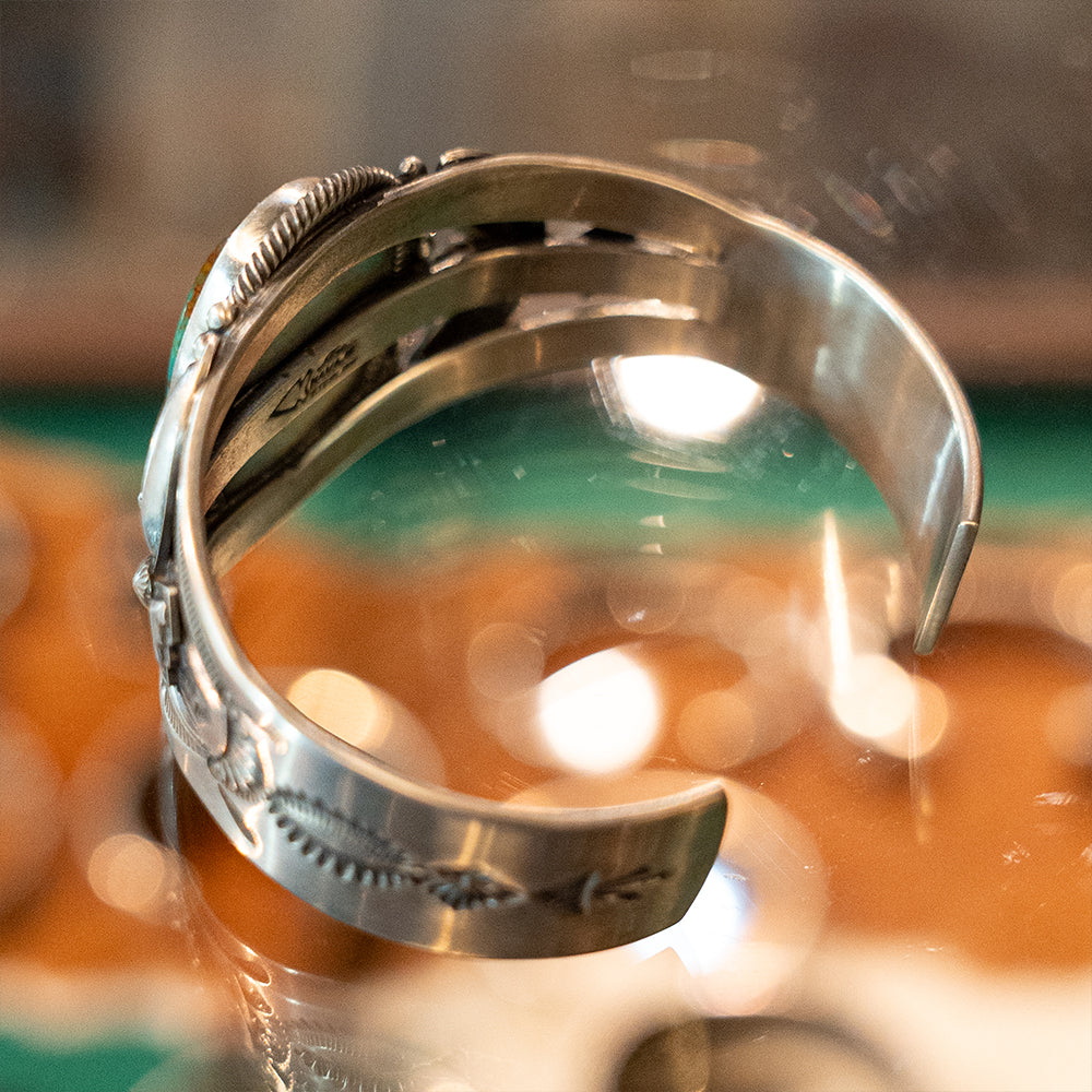 Fred Harvey Style Turquoise Bracelet<br>【Stanley Parker】<br>(LEW239601)