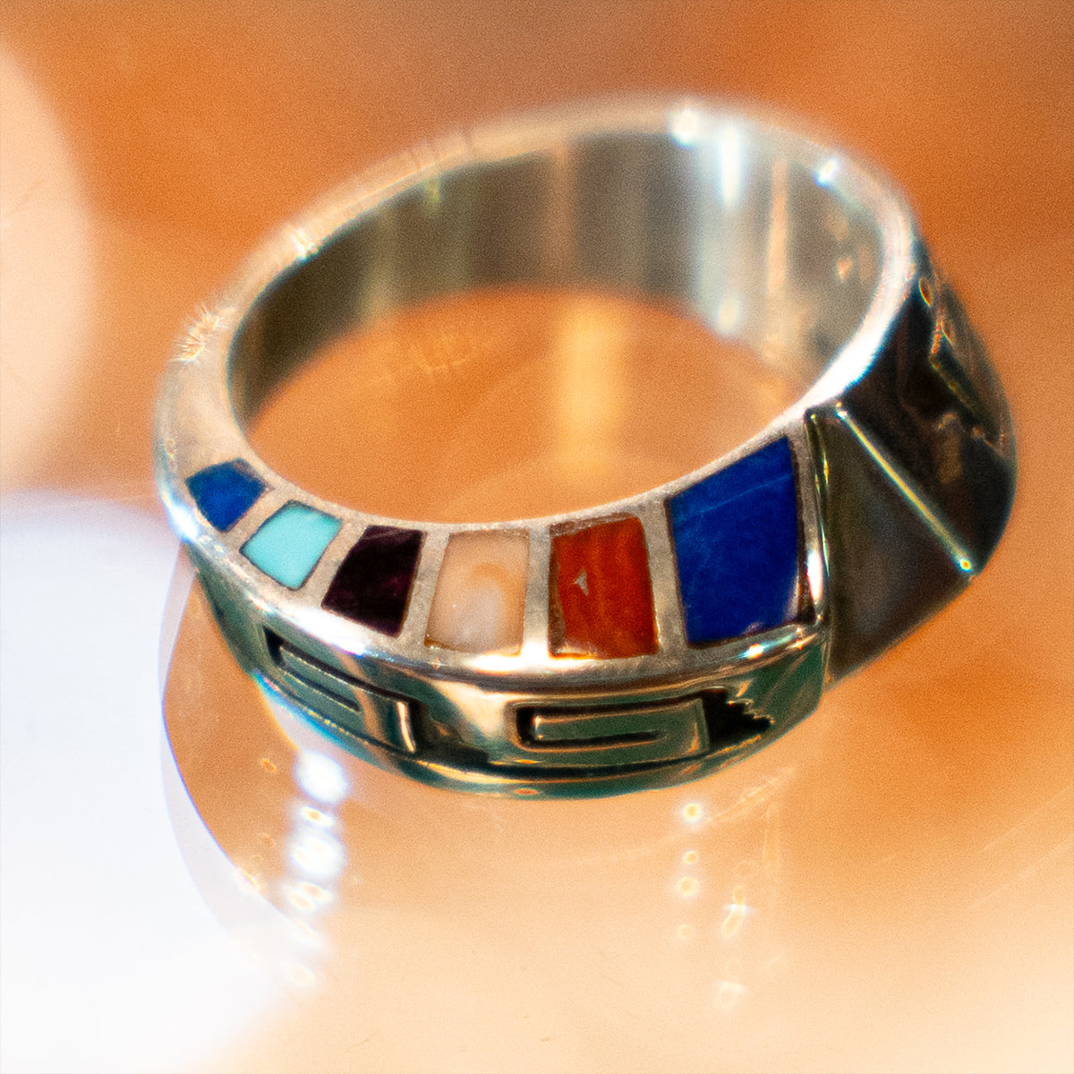 Multistone Inlay&Overlay Twisted Ring<br>【Lonn Parker】<br>(LEW139701)<br>リングサイズ18号