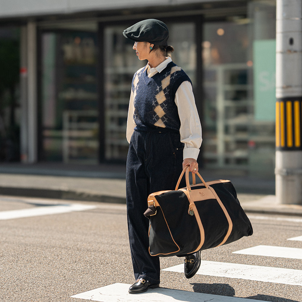 イルビゾンテ <br>トラベルバッグ <br>(5452305021) <br>Leather Canvas Bag <br>IL BISONTE(バッグ)