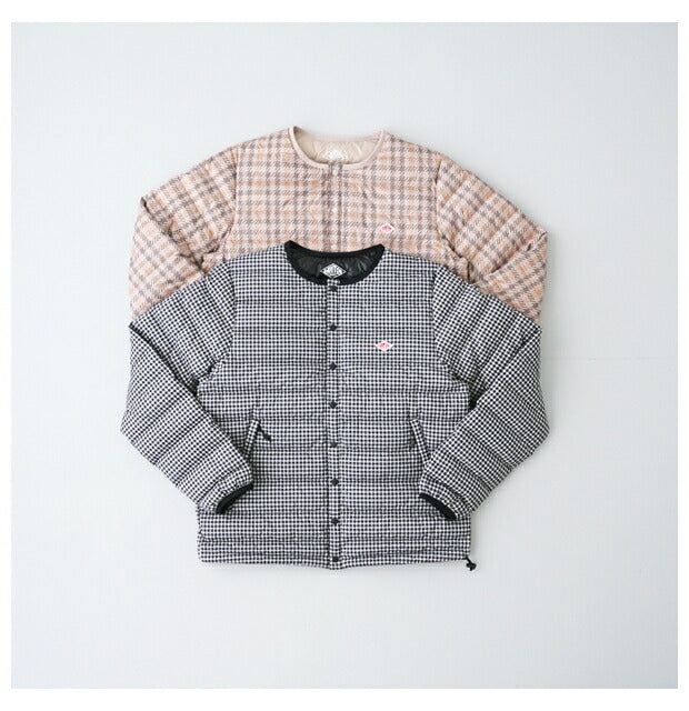 ダントンクルーネックインナーダウンジャケット(チェック)(DT-A0001NNP)PRINTPOLYESTERTAFFETAINNERDOWNCREWNECKJACKETDANTON(レディース)【2023秋冬】*送料無料*【後払い決済不可】*
