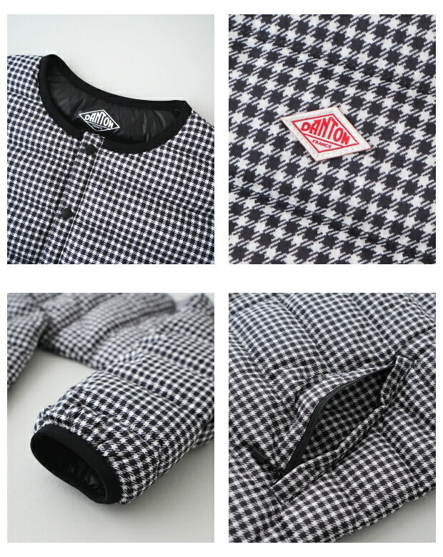 ダントンクルーネックインナーダウンジャケット(チェック)(DT-A0001NNP)PRINTPOLYESTERTAFFETAINNERDOWNCREWNECKJACKETDANTON(レディース)【2023秋冬】*送料無料*【後払い決済不可】*