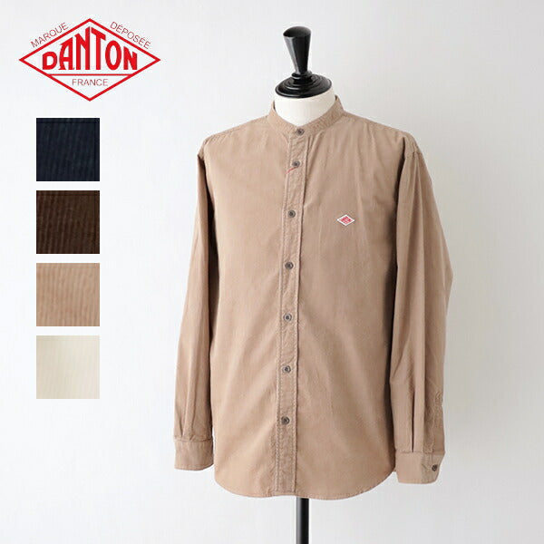 ダントンコーデュロイバンドカラーシャツ(DT-B0291MCD)21WALECORDUROYBANDCOLLARSHIRTL/SDANTON(メンズ)【2024秋冬】*送料無料*【後払い決済不可】*