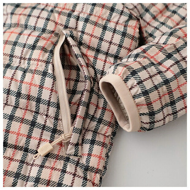 ダントンキッズインナーダウンクルージャケット(チェック)(DT-A0047NNP)PRINTPOLYESTERTAFFETAKIDSINNERDOWNCREWNECKJACKETDANTON(キッズ)【2024秋冬】*送料無料*【後払い決済不可】*
