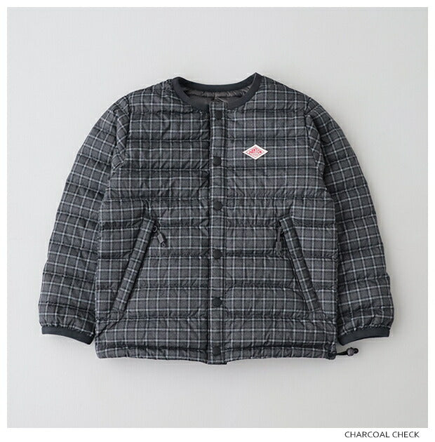 ダントンキッズインナーダウンクルージャケット(チェック)(DT-A0047NNP)PRINTPOLYESTERTAFFETAKIDSINNERDOWNCREWNECKJACKETDANTON(キッズ)【2024秋冬】*送料無料*【後払い決済不可】*