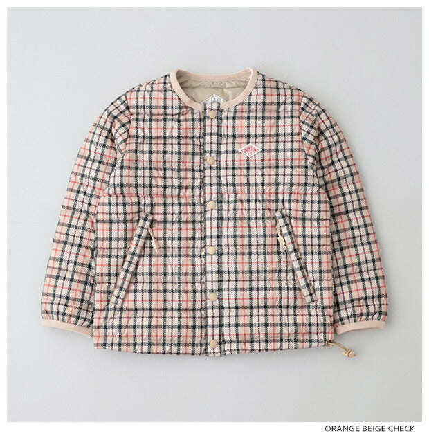 ダントンキッズインナーダウンクルージャケット(チェック)(DT-A0047NNP)PRINTPOLYESTERTAFFETAKIDSINNERDOWNCREWNECKJACKETDANTON(キッズ)【2024秋冬】*送料無料*【後払い決済不可】*