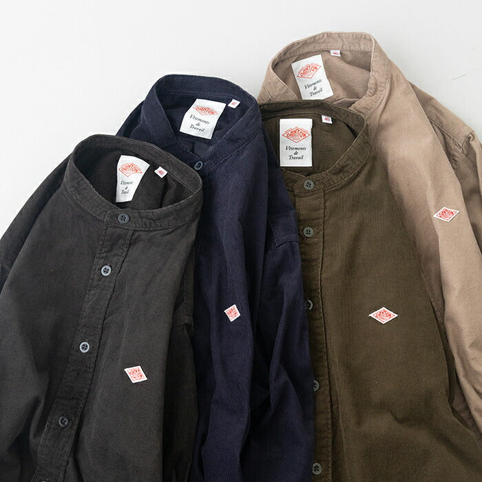 ダントンコーデュロイバンドカラーシャツ(DT-B0291MCD)21WALECORDUROYBANDCOLLARSHIRTL/SDANTON(メンズ)【2025秋冬】*送料無料*【後払い決済不可】*
