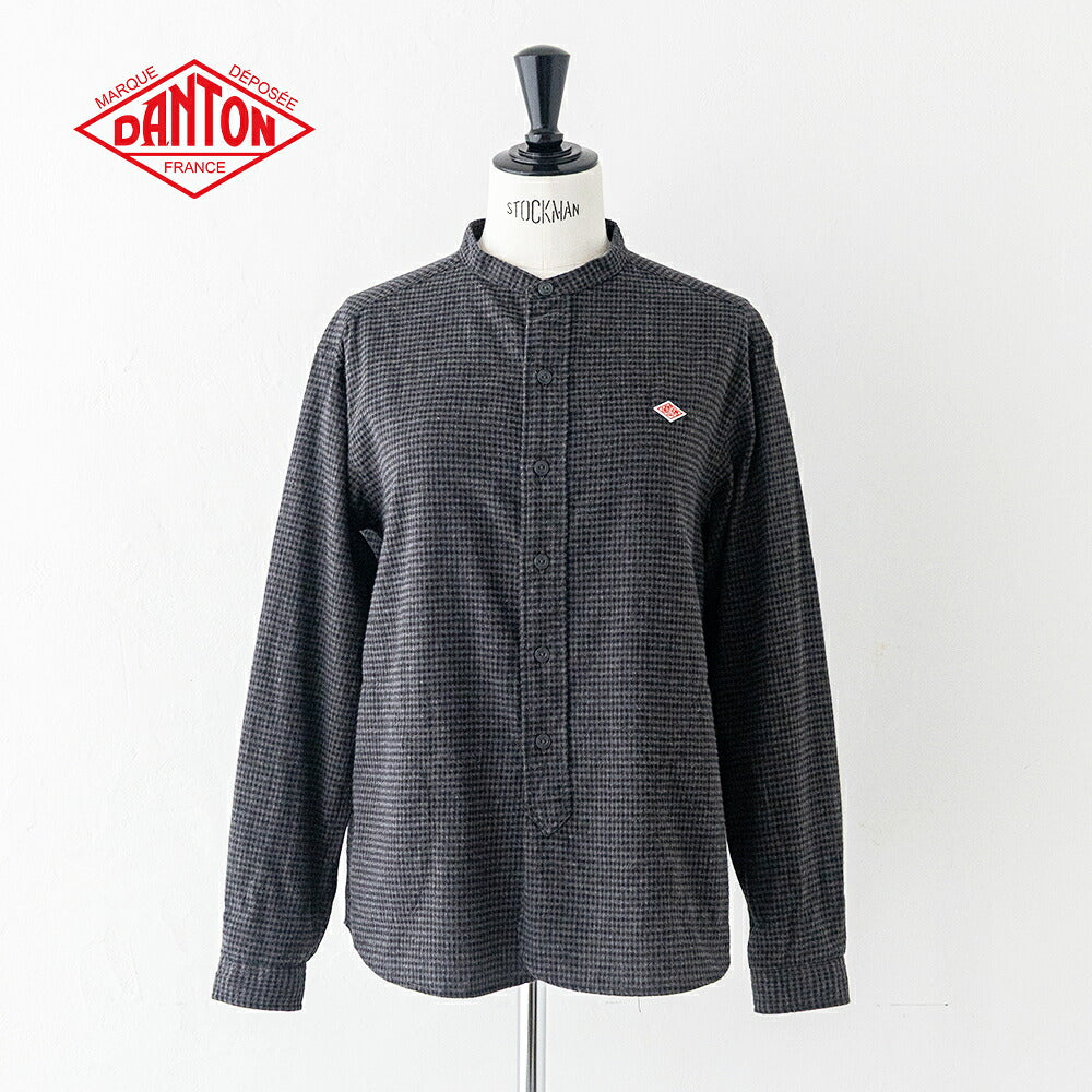 ダントン  コットンフランネル バンドカラーシャツ  (DT-B0279 CHK)  FLANNEL BAND COLLAR SHIRT L/S  DANTON(レディース)