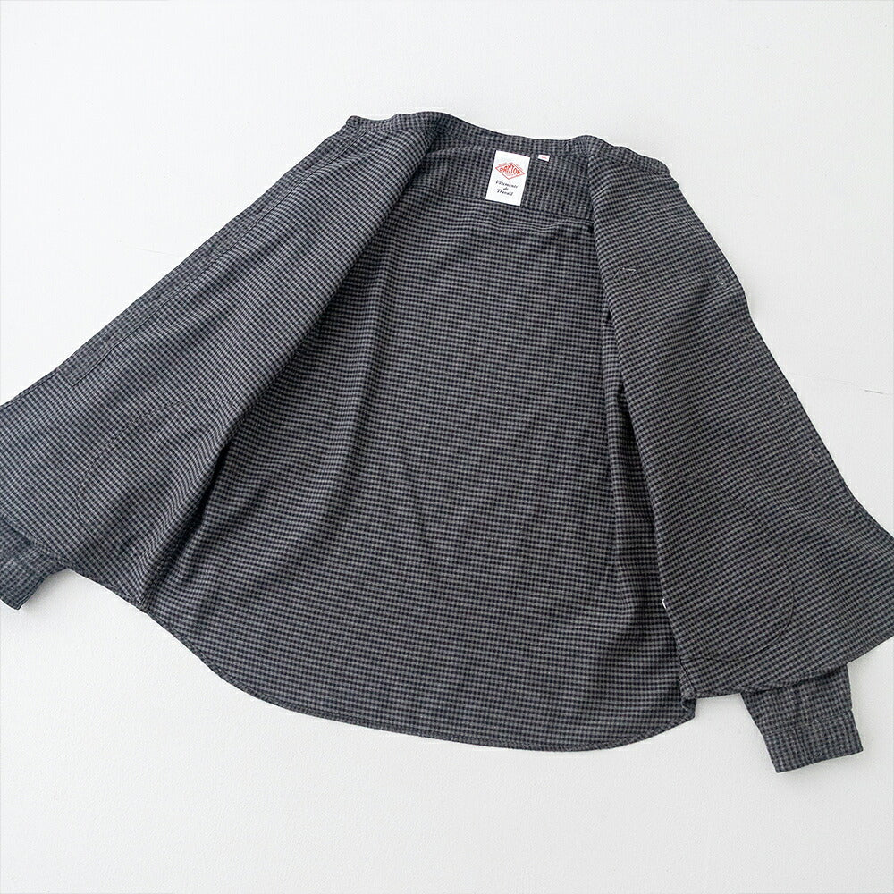 ダントン  コットンフランネル バンドカラーシャツ  (DT-B0279 CHK)  FLANNEL BAND COLLAR SHIRT L/S  DANTON(レディース)