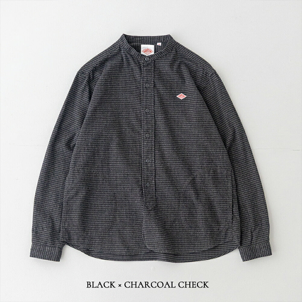 ダントン  コットンフランネル バンドカラーシャツ  (DT-B0279 CHK)  FLANNEL BAND COLLAR SHIRT L/S  DANTON(レディース)