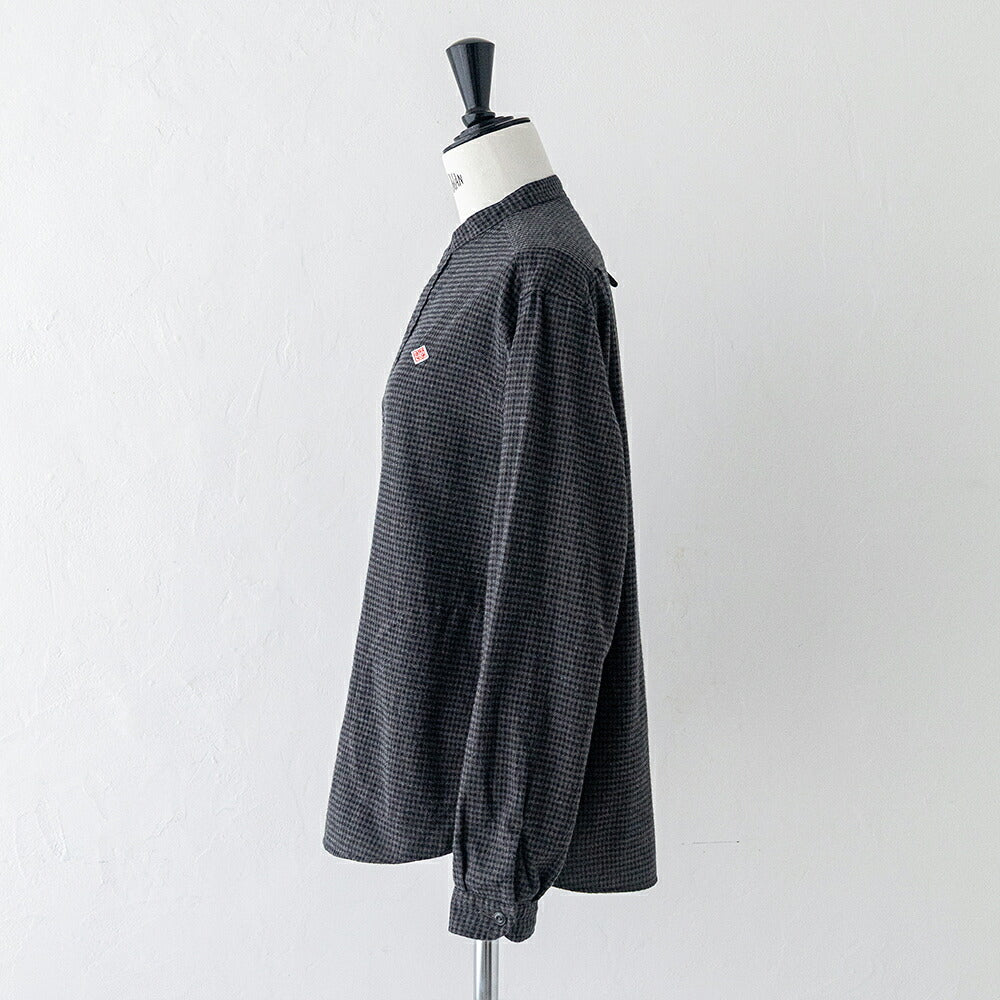 ダントン  コットンフランネル バンドカラーシャツ  (DT-B0279 CHK)  FLANNEL BAND COLLAR SHIRT L/S  DANTON(レディース)