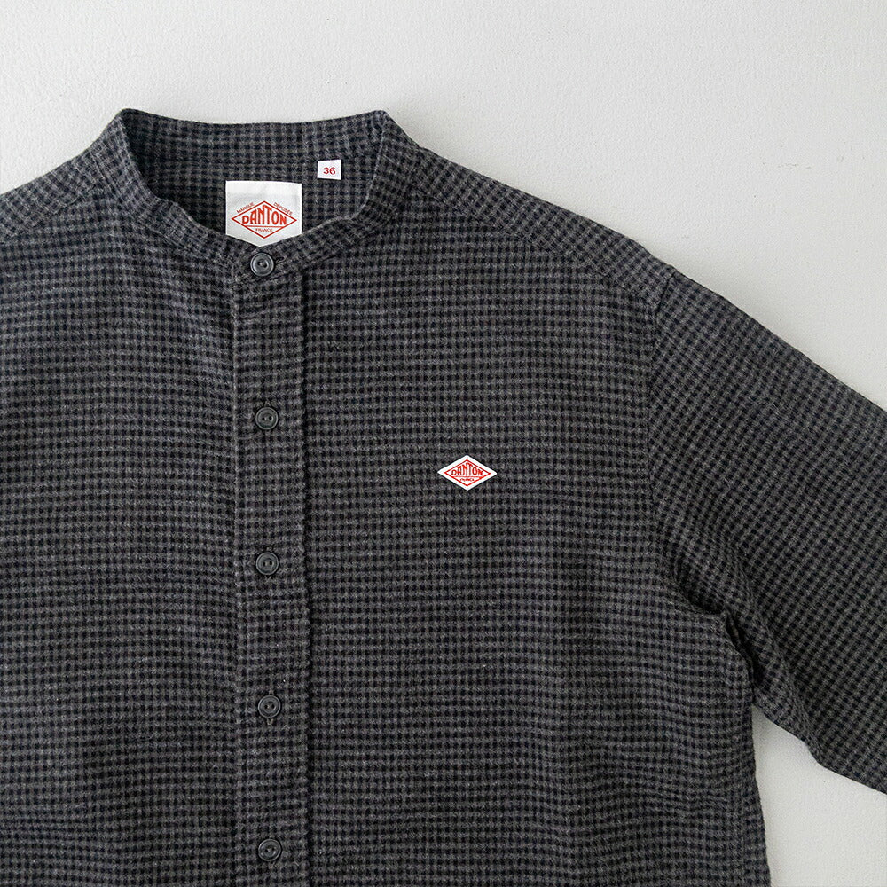 ダントン  コットンフランネル バンドカラーシャツ  (DT-B0279 CHK)  FLANNEL BAND COLLAR SHIRT L/S  DANTON(レディース)