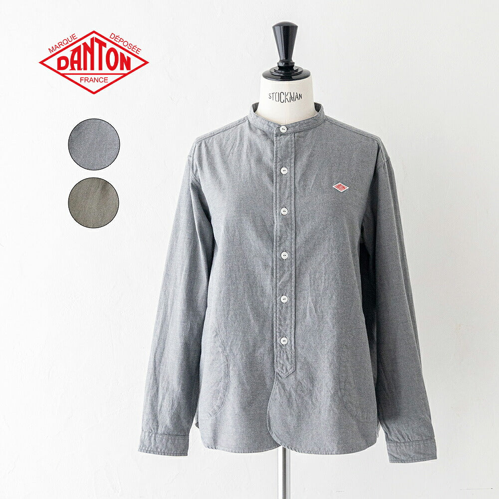 ダントン  コットン フランネル バンドカラー 長袖シャツ  (DT-B0279 VSS)  COTTON FLANNEL BAND COLLAR SHIRT L/S  DANTON(レディース)
