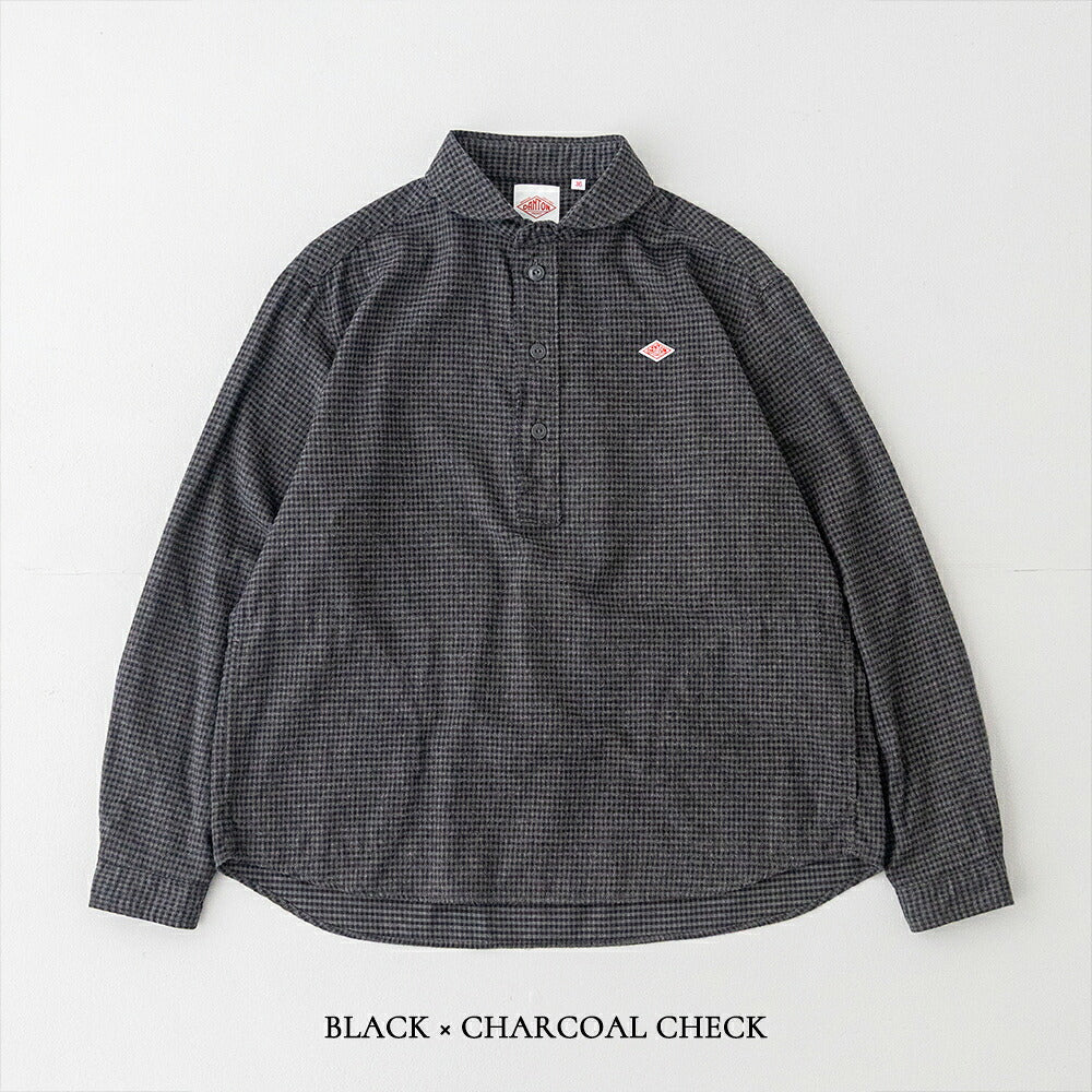 ダントン  コットンフランネル チェック ラウンドカラー プルオーバーシャツ  (DT-B0281 CHK)  FLANNEL ROUND COLLAR P.O SHIRT L/S  DANTON(レディース)