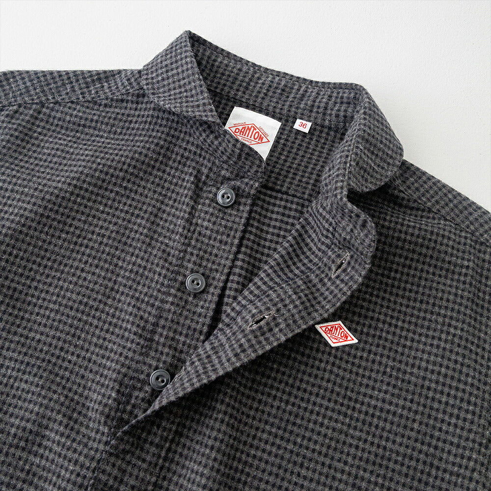 ダントン  コットンフランネル チェック ラウンドカラー プルオーバーシャツ  (DT-B0281 CHK)  FLANNEL ROUND COLLAR P.O SHIRT L/S  DANTON(レディース)