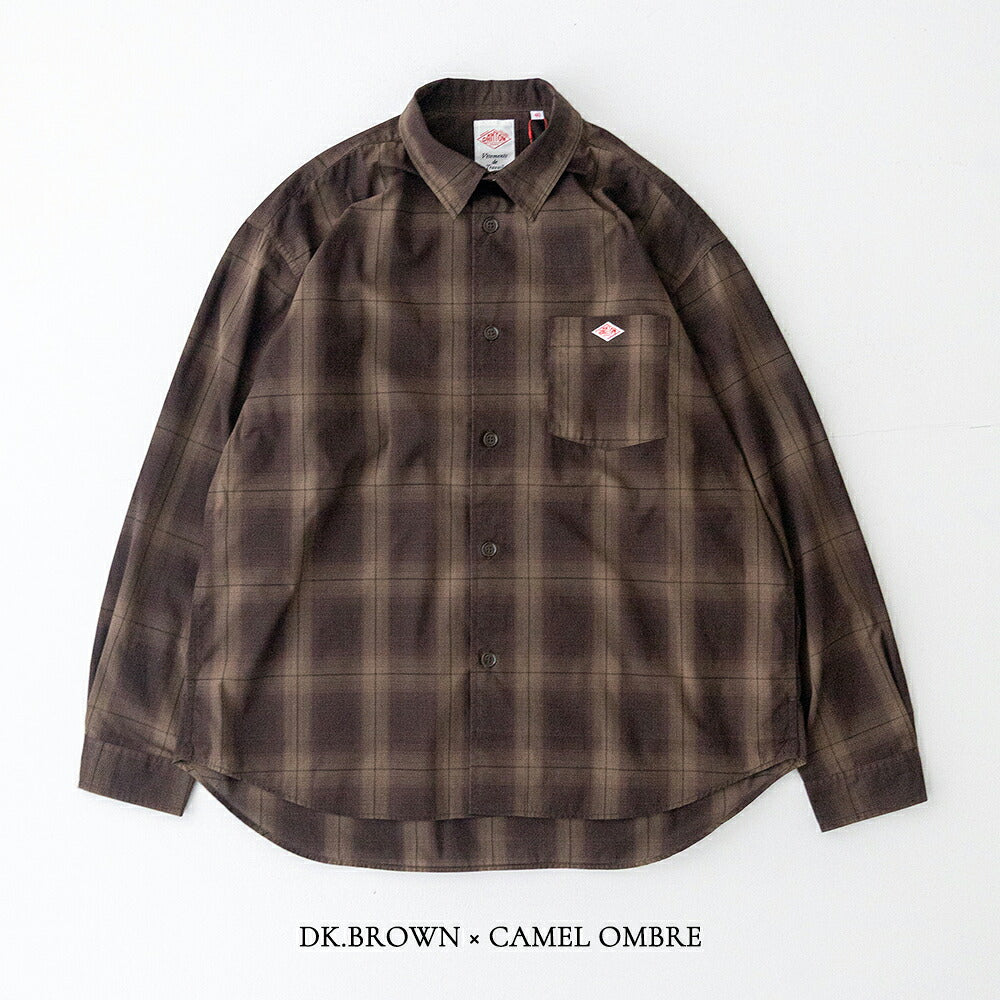 ダントン  レギュラーカラー 長袖ワークシャツ  (DT-B0398 TCV)  TC VOILE POPLIN WORK SHIRT  DANTON(メンズ)