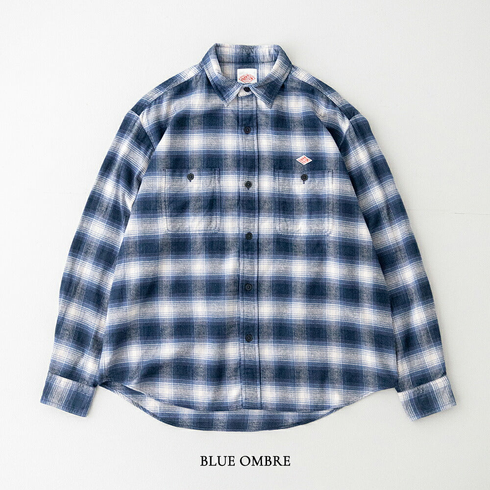 ダントン  フランネル レギュラーカラー長袖シャツ  (DT-B0477 BNL)  BRUSHED FLANNEL REGULAR COLLAR L/S SHIRT  DANTON(メンズ)