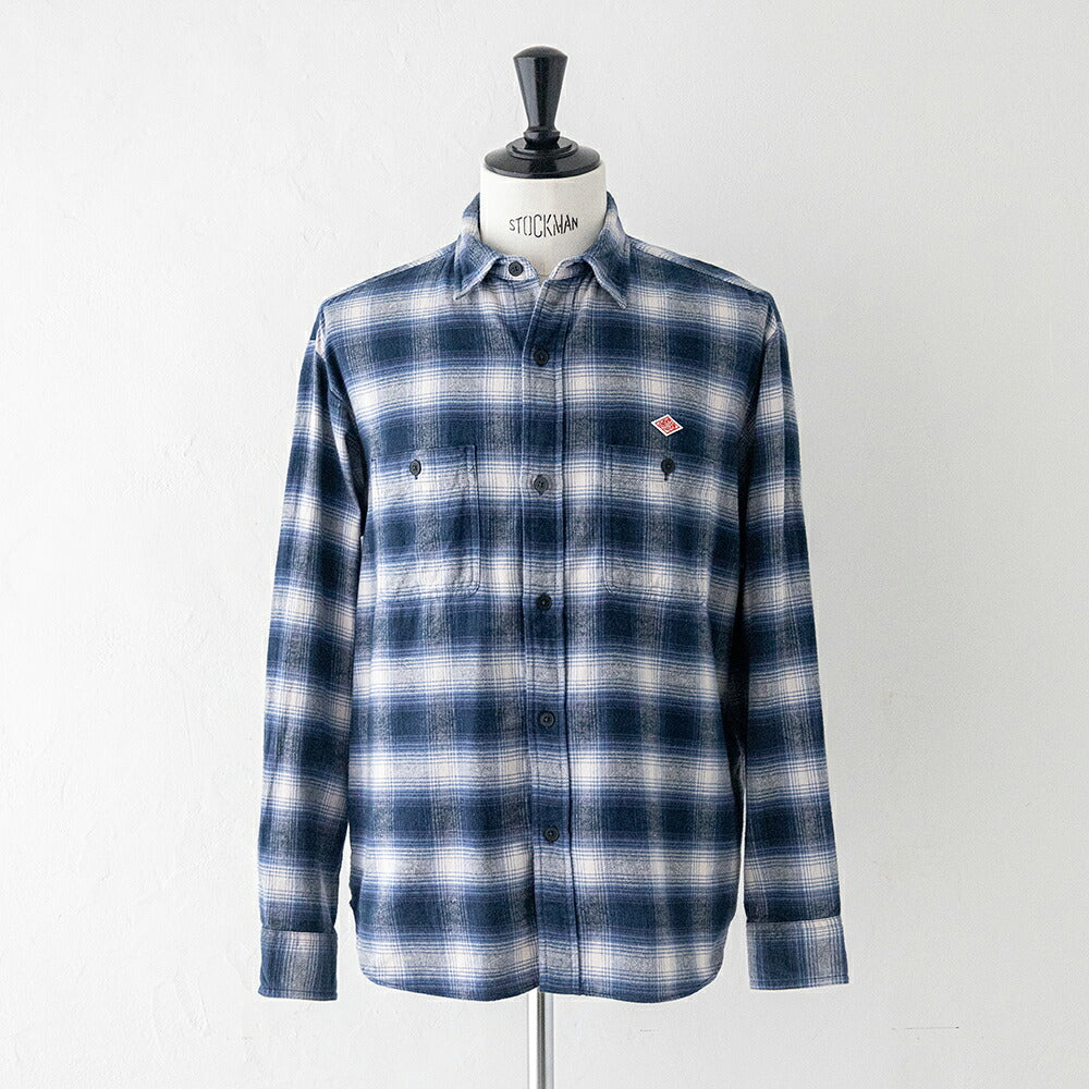 ダントン  フランネル レギュラーカラー長袖シャツ  (DT-B0477 BNL)  BRUSHED FLANNEL REGULAR COLLAR L/S SHIRT  DANTON(メンズ)