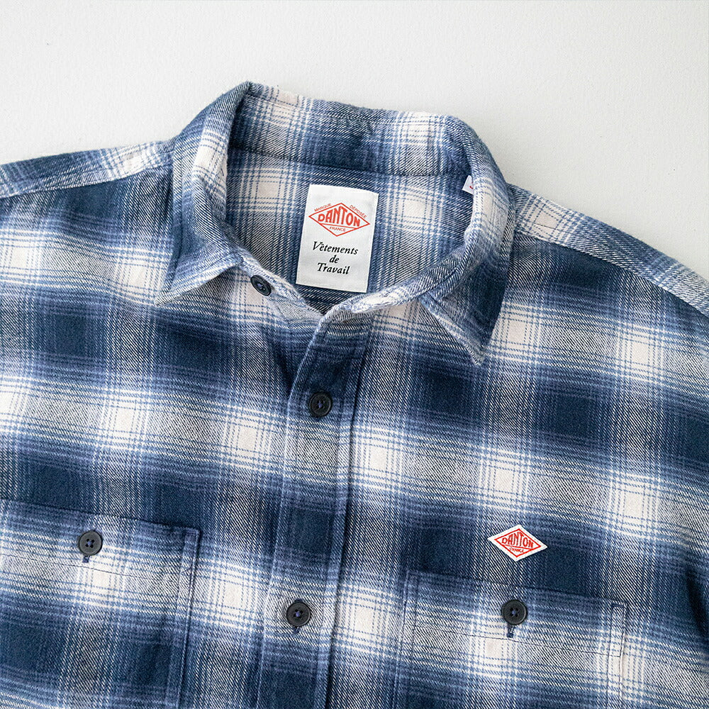 ダントン  フランネル レギュラーカラー長袖シャツ  (DT-B0477 BNL)  BRUSHED FLANNEL REGULAR COLLAR L/S SHIRT  DANTON(メンズ)
