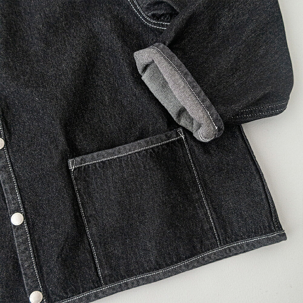 ダントン  コットンデニム カラーレスジャケット  (DT-B0397 SOU)  10OZ DENIM CREW NECK JACKET  DANTON(レディース)