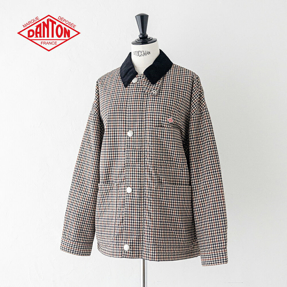 ダントン  中綿ナイロン カバーオールジャケット  (DT-A0808 PNN)  PRINTED NYLON TUSSAH COVERALL JACKET  DANTON(レディース)