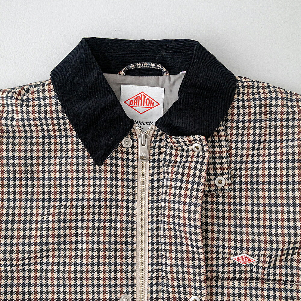 ダントン  中綿ナイロン カバーオールジャケット  (DT-A0808 PNN)  PRINTED NYLON TUSSAH COVERALL JACKET  DANTON(レディース)