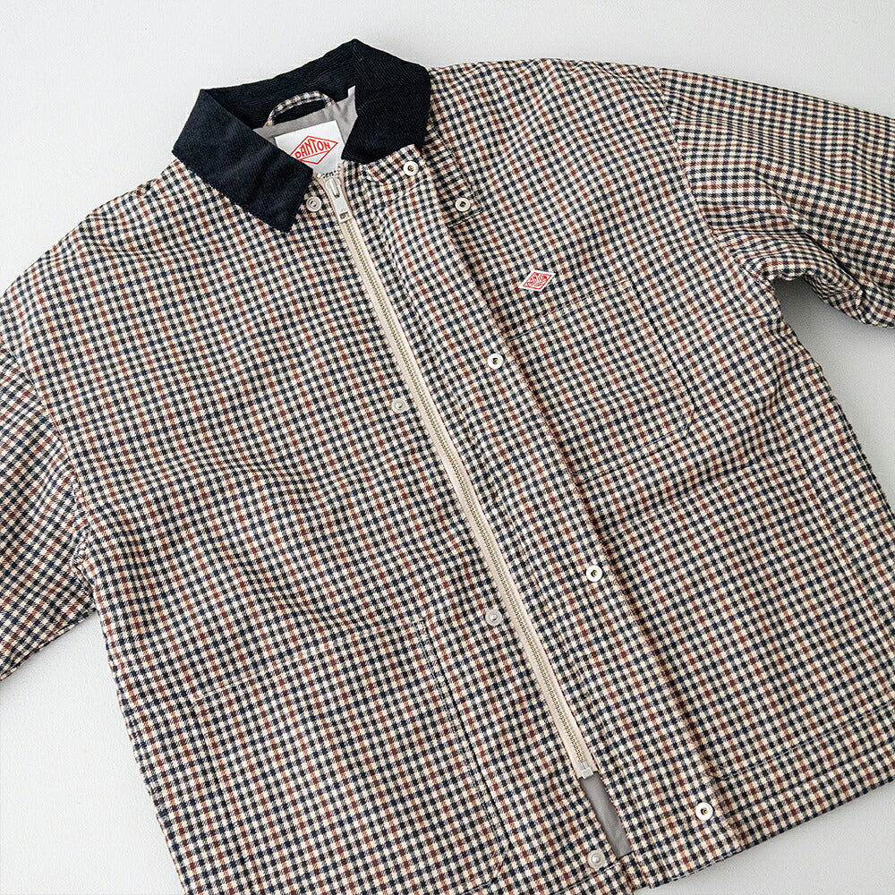 ダントン  中綿ナイロン カバーオールジャケット  (DT-A0808 PNN)  PRINTED NYLON TUSSAH COVERALL JACKET  DANTON(レディース)