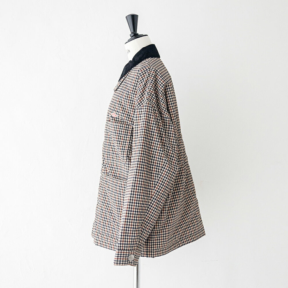 ダントン  中綿ナイロン カバーオールジャケット  (DT-A0808 PNN)  PRINTED NYLON TUSSAH COVERALL JACKET  DANTON(レディース)