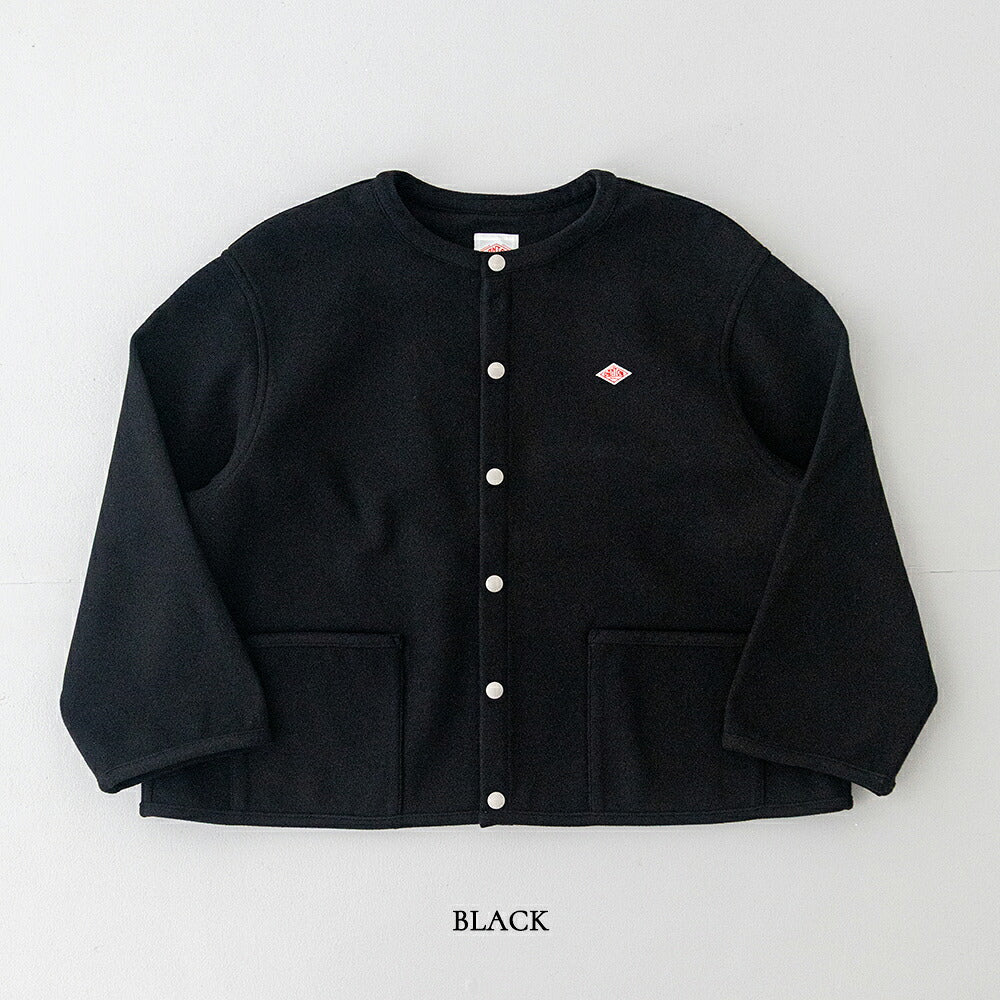 ダントン  フリースライク カラーレスジャケット  (DT-A0820 NDP)  BRUSHED JERSEY CREW NECK JACKET  DANTON(レディース)