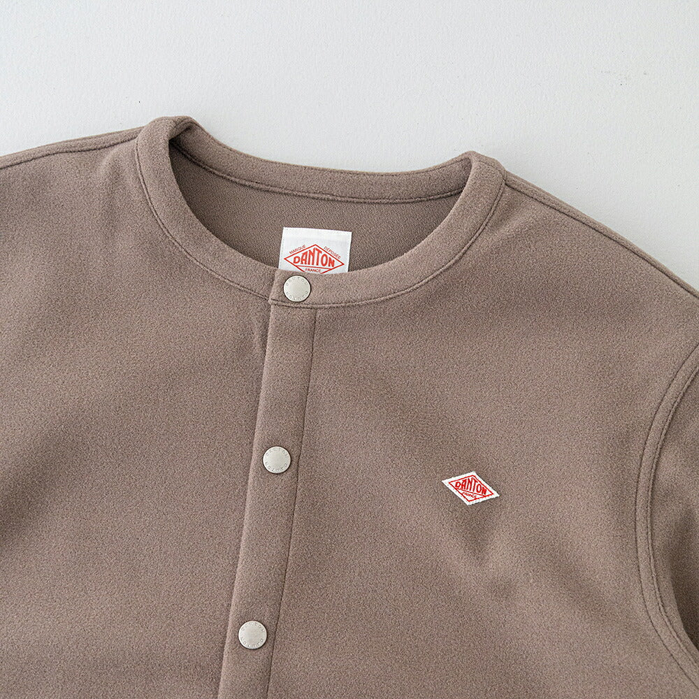 ダントン  フリースライク カラーレスジャケット  (DT-A0820 NDP)  BRUSHED JERSEY CREW NECK JACKET  DANTON(レディース)