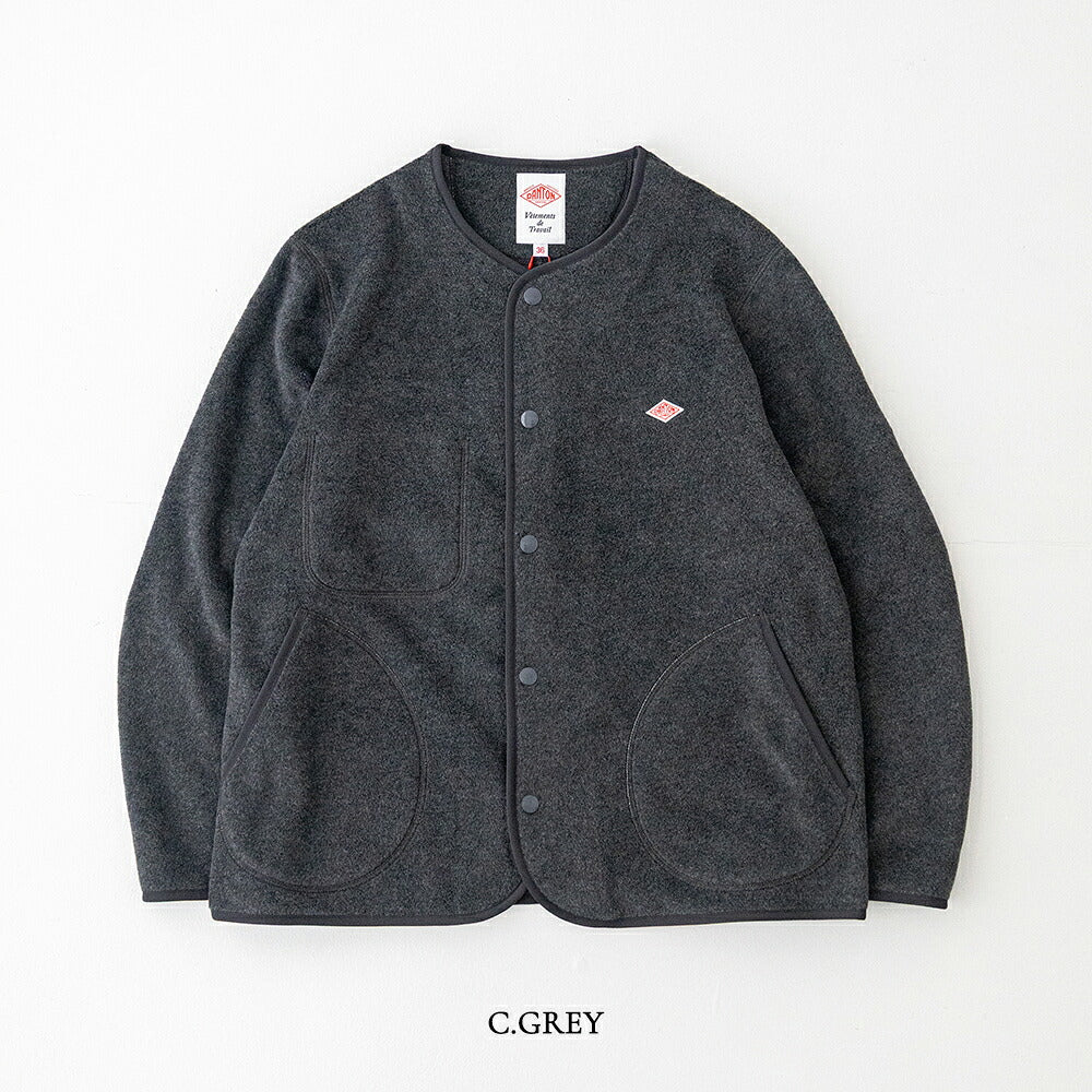 ダントン  フリース カラーレスジャケット  (JD-8911)  FLEECE COLLARLESS JACKET  DANTON(レディース)