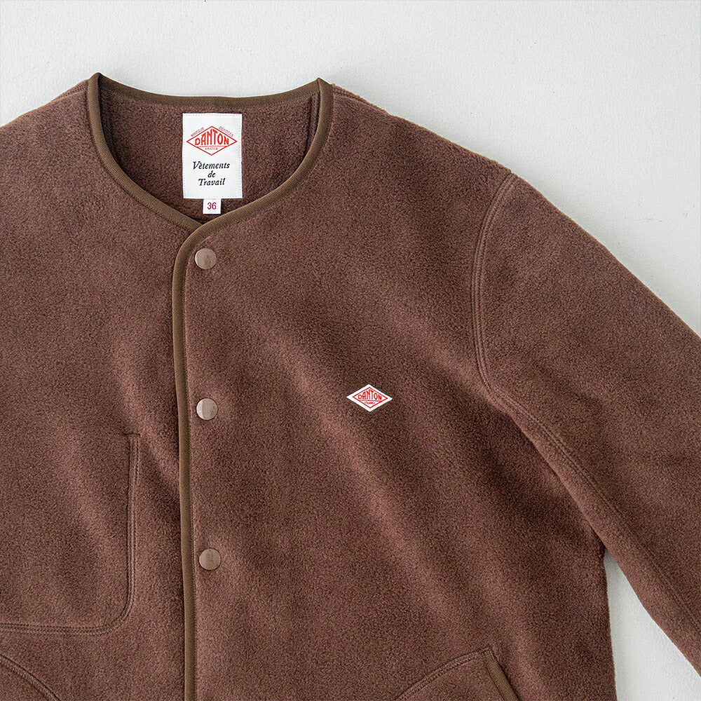 ダントン  フリース カラーレスジャケット  (JD-8911)  FLEECE COLLARLESS JACKET  DANTON(レディース)