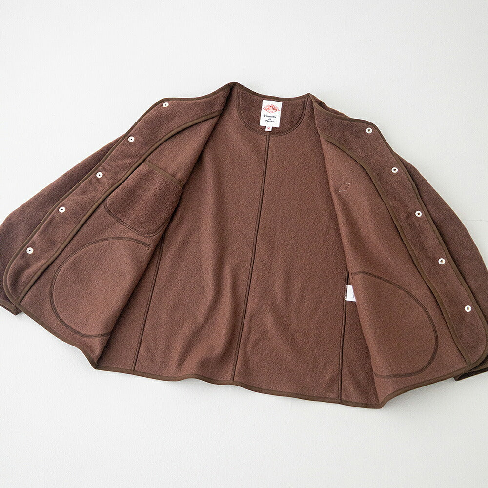 ダントン  フリース カラーレスジャケット  (JD-8911)  FLEECE COLLARLESS JACKET  DANTON(レディース)