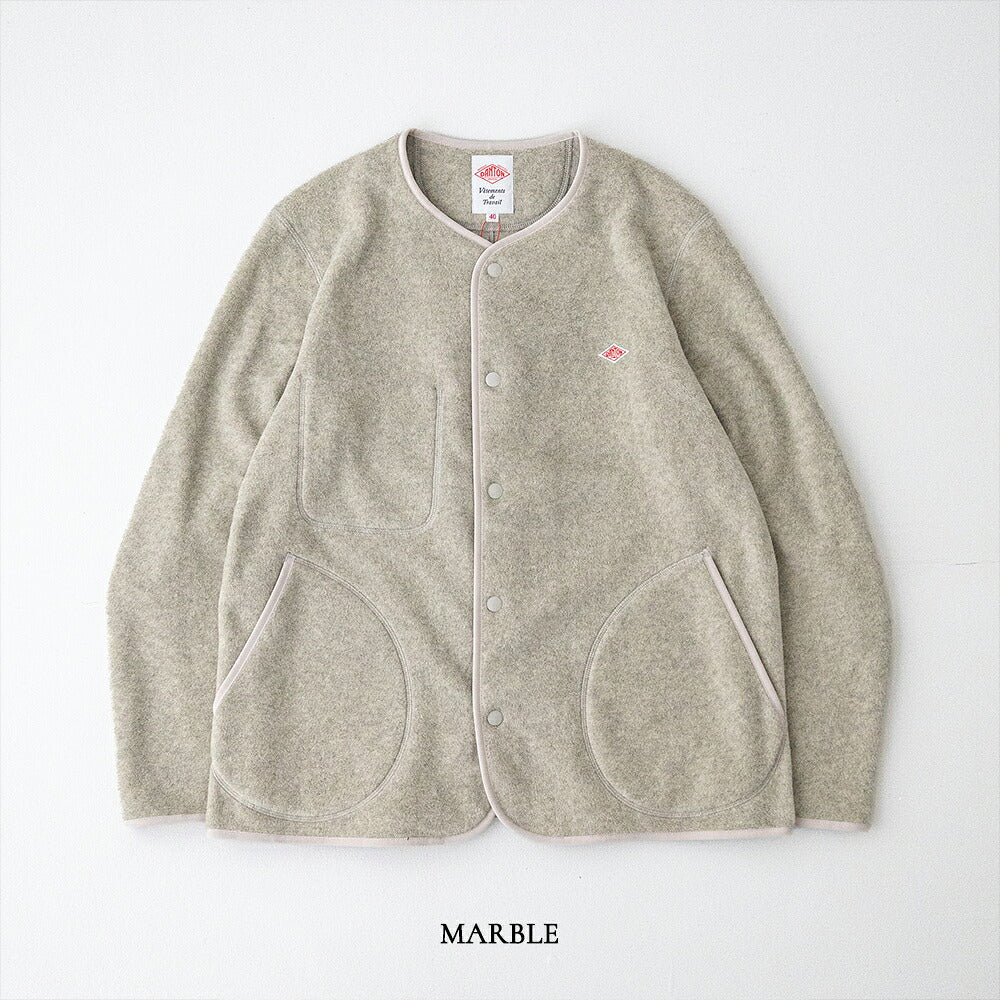 ダントン  フリース カラーレスジャケット  (JD-8939)  FLEECE COLLARLESS JACKET  DANTON(メンズ)