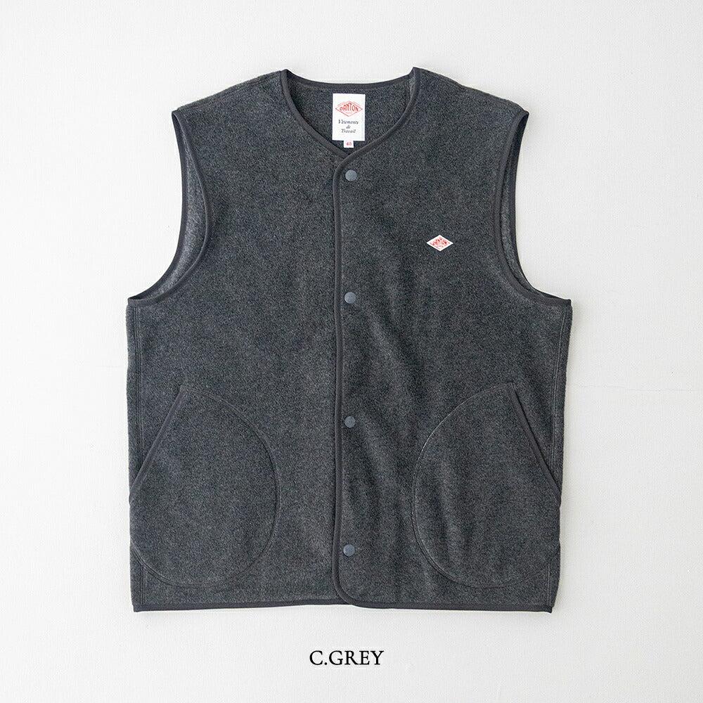 ダントン  フリース カラーレスベスト  (DT-A0799)  FLEECE COLLARLESS VEST  DANTON(メンズ)