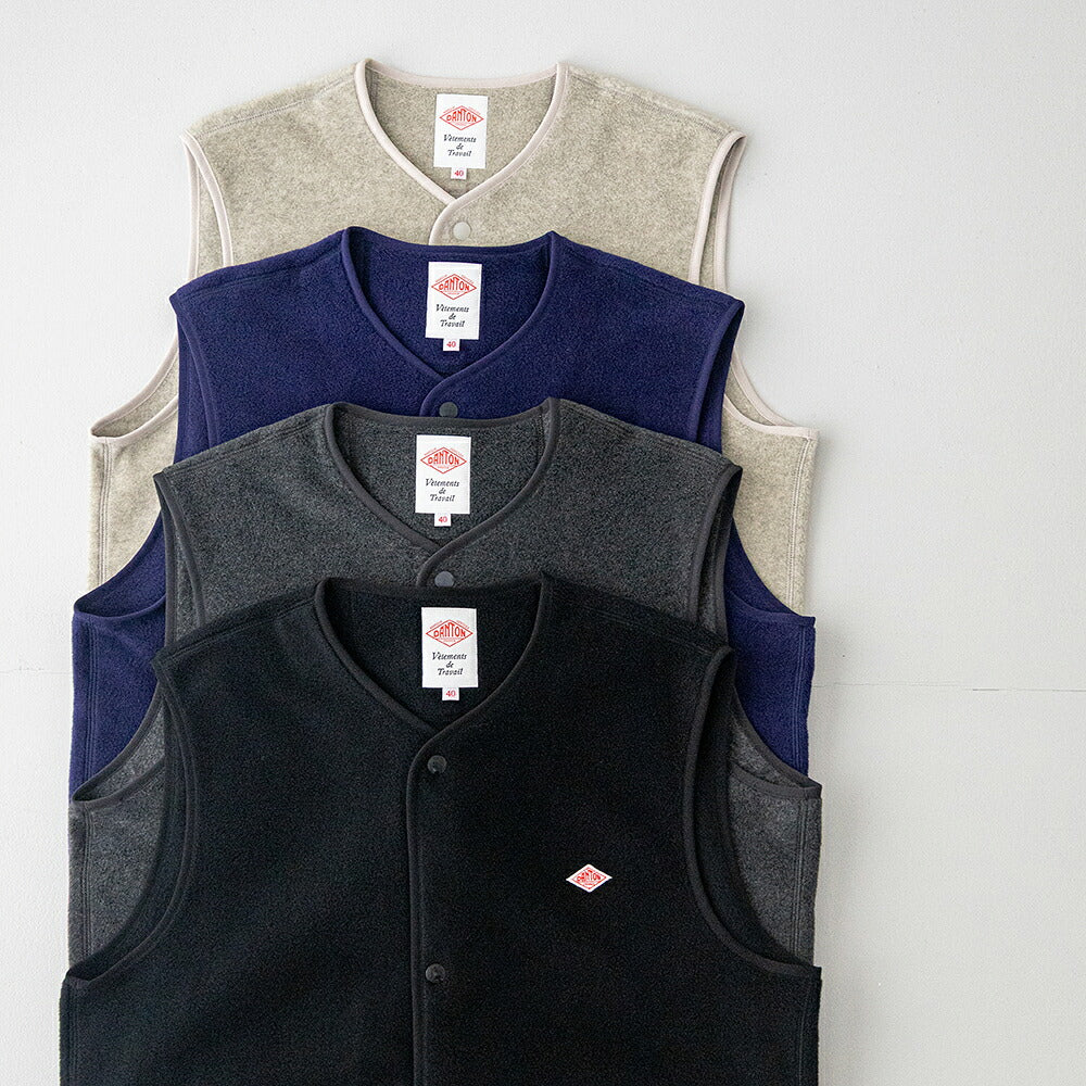 ダントン  フリース カラーレスベスト  (DT-A0799)  FLEECE COLLARLESS VEST  DANTON(メンズ)