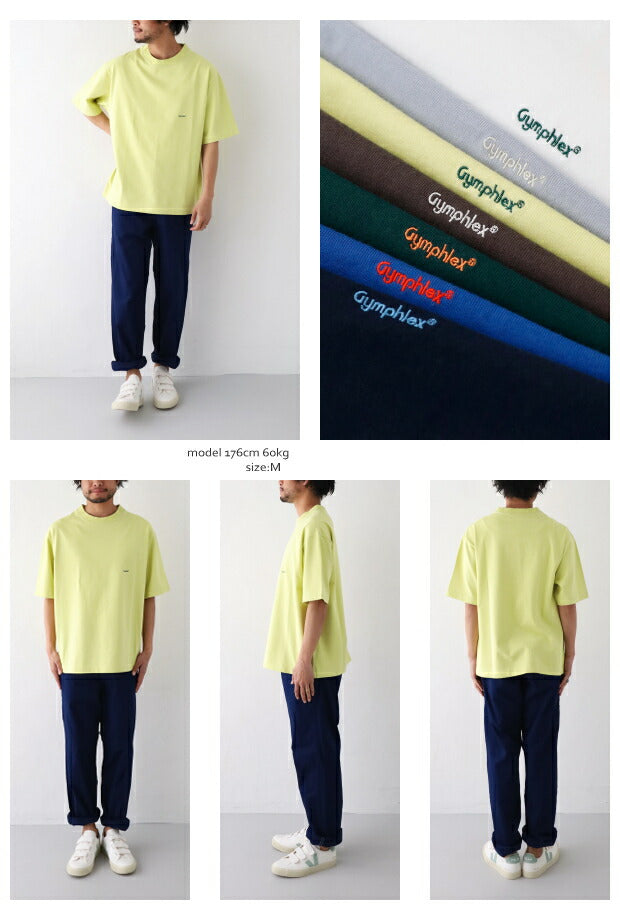 ジムフレックスロゴ刺繍半袖ビッグTシャツ(J-9271HWJ)HEAVYWEIGHTJERSEYCREWNECKS/ST-SHIRTSGymphlex(メンズ)*送料無料*【後払い決済不可】【ポイント10倍】期間限定5/911:00〜5/181:59