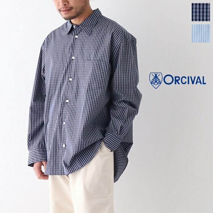 オーシバル140/2ブロードレギュラーカラーシャツ(OR-B0138LTF)140/2BROADREGULARCOLLARSHIRTORCIVAL(メンズ)【2023春夏】*送料無料*【後払い決済不可】*