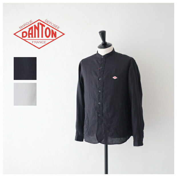 ダントンリネンクロスバンドカラーシャツ(DT-B0280KLS)LINENCLOTHBANDCOLLARSHIRTL/SDANTON(メンズ)【2024春夏】*送料無料*【後払い決済不可】*