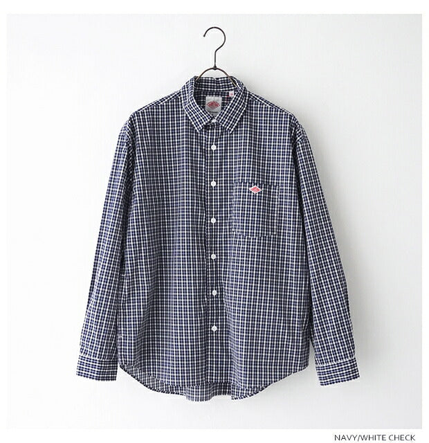 ダントンオックスフォードバンドカラーシャツ(DT-B0280OXP)OXFORDPLAIDBANDCOLLARSHIRTL/SDANTON(メンズ)【2024春夏】*送料無料*【後払い決済不可】*