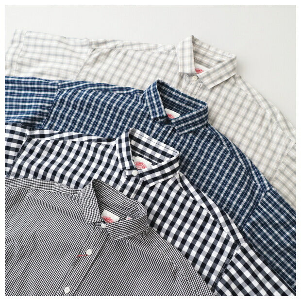ダントンコットン半袖シャツチェックワンピース(JD-3655CPP)COTTONPOPLINPLAIDP.ODRESSS/SDANTON(レディース)【2024春夏】*送料無料*【後払い決済不可】*