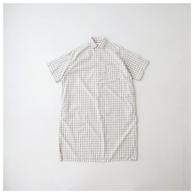 ダントンコットン半袖シャツチェックワンピース(JD-3655CPP)COTTONPOPLINPLAIDP.ODRESSS/SDANTON(レディース)【2024春夏】*送料無料*【後払い決済不可】*