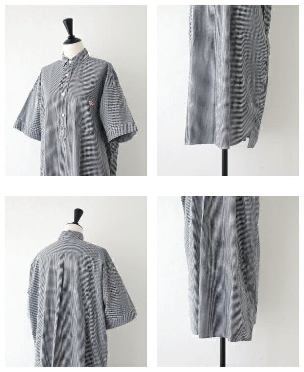 ダントンコットン半袖シャツチェックワンピース(JD-3655CPP)COTTONPOPLINPLAIDP.ODRESSS/SDANTON(レディース)【2024春夏】*送料無料*【後払い決済不可】*