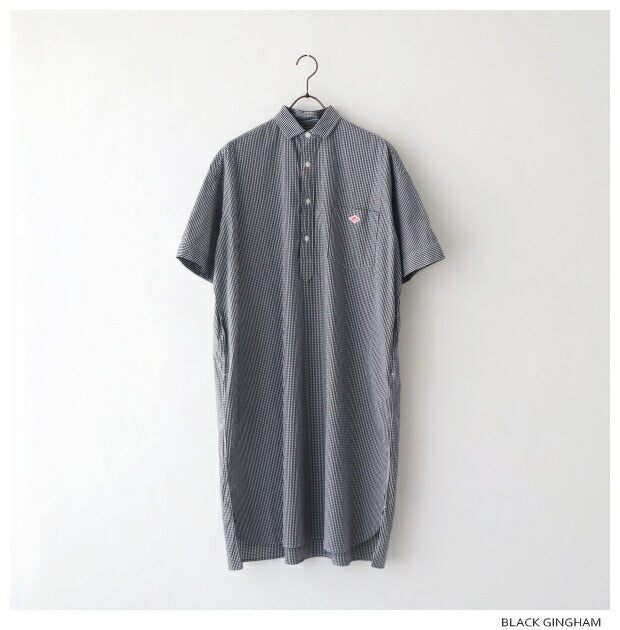 ダントンコットン半袖シャツチェックワンピース(JD-3655CPP)COTTONPOPLINPLAIDP.ODRESSS/SDANTON(レディース)【2024春夏】*送料無料*【後払い決済不可】*
