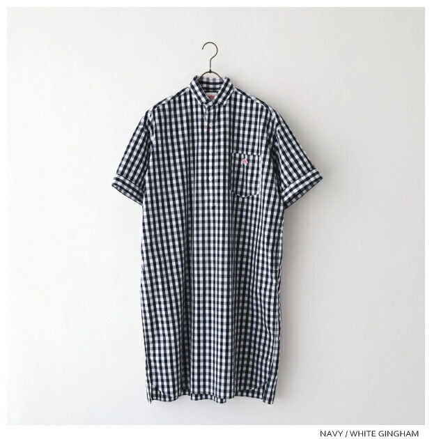 ダントンコットン半袖シャツチェックワンピース(JD-3655CPP)COTTONPOPLINPLAIDP.ODRESSS/SDANTON(レディース)【2024春夏】*送料無料*【後払い決済不可】*