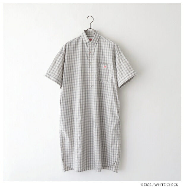ダントンコットン半袖シャツチェックワンピース(JD-3655CPP)COTTONPOPLINPLAIDP.ODRESSS/SDANTON(レディース)【2024春夏】*送料無料*【後払い決済不可】*